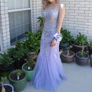 Lilac mermaid prom dress